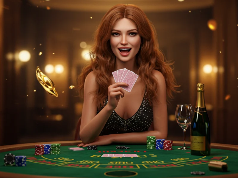 Blackjack guide showing players at casino tables, using methods that appear outsourced in Tagalog.