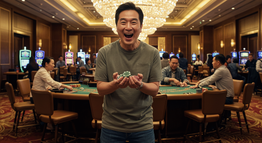 person happy inside buenas philippines casino