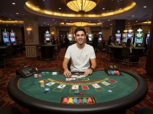 PAGCOR GEL certified employee playing blackjack at a licensed casino table