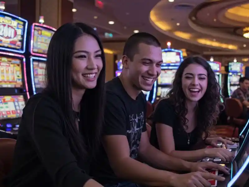 Man and his two female friends exploring games on Pagcor Portal casino platform