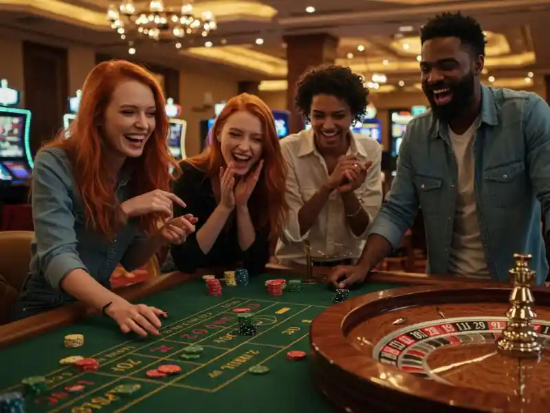 Friends enjoying a fun session of Pusoy Online Games with colorful cards and happy smiles