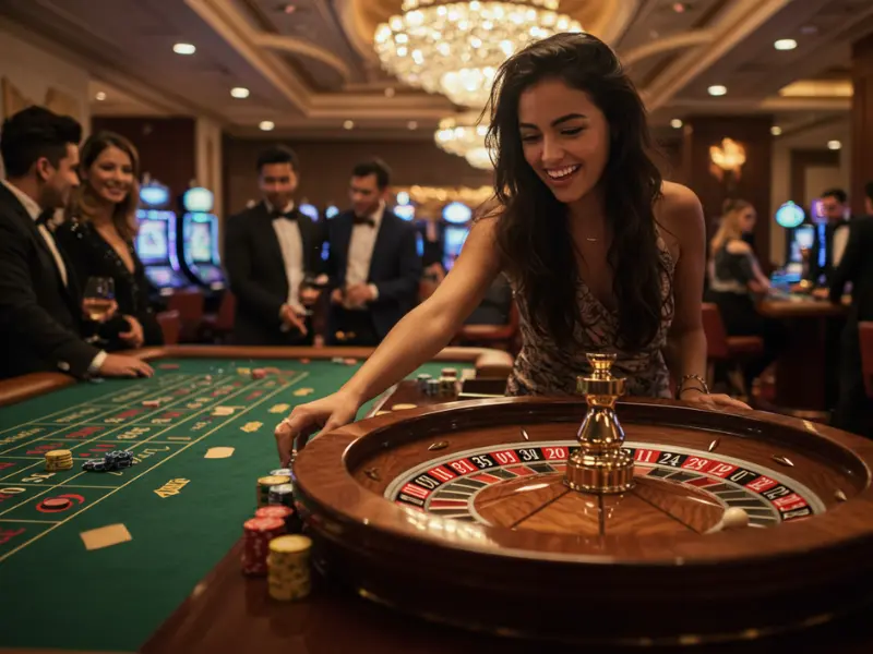 Tongits War APK roulette wheel spinning in a virtual casino setting