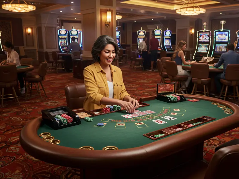 Winfinity blackjack table with cards being dealt in a live game