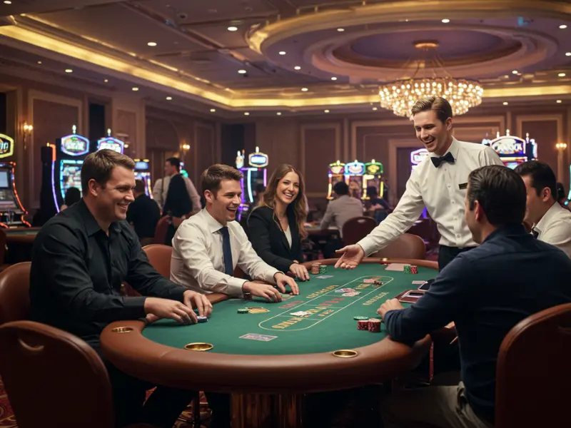 Winfinity casino players engaged in an intense game of poker