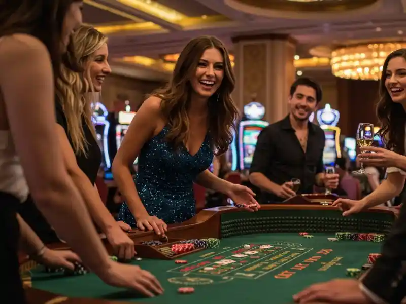 beautiful woman laughing during a poker round at 877 jili official site, enjoying fun and excitement with friends