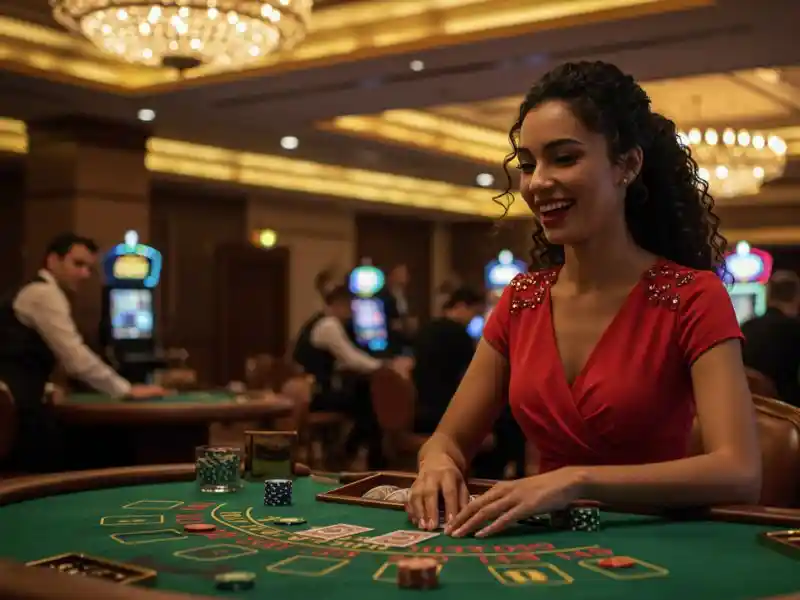 sexy girl playing poker cards and casino games online with excitement at buenas market login platform