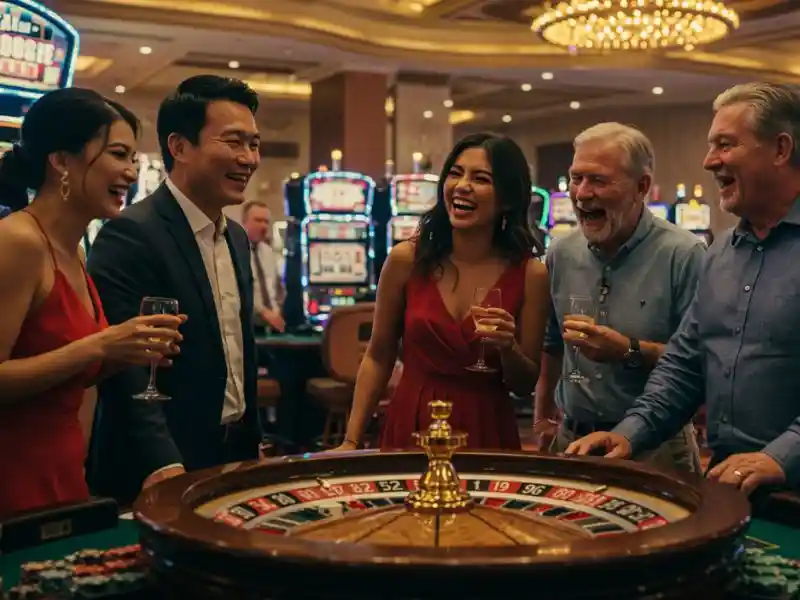 friends taking turns at the roulette wheel while enjoying the gel pagcor online platform for exciting casino fun