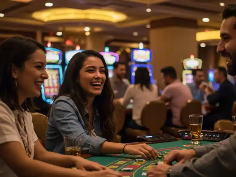 friends having fun playing cards together on pusoygo online casino platform, laughing and enjoying the game