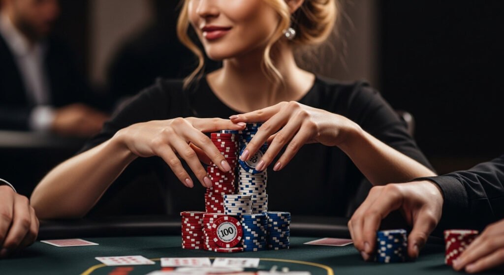 texas hold’em strategies woman holding casino chips