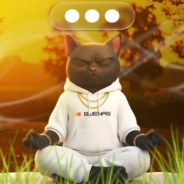 Calm cat representing mindfulness and responsible gaming at Buenas PH, highlighting the difference from other casino experiences.