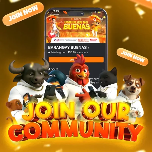 Buenas PH promotional graphic about how to check valid turnover and join the gaming community